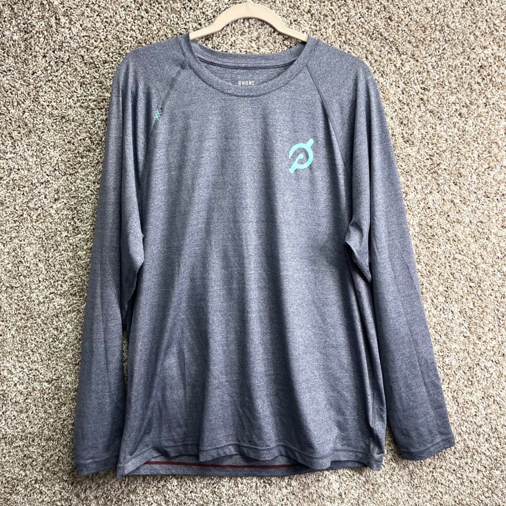Rhone x Peloton Heather Gray Long Sleeve Activewear Shirt in Size XL